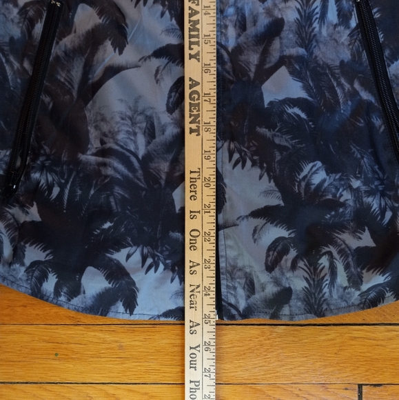 Slate & Stone dark jungle palm tree full zip hooded windbreaker jacket size Med - Picture 5 of 12